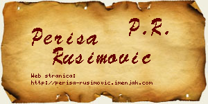 Periša Rusimović vizit kartica